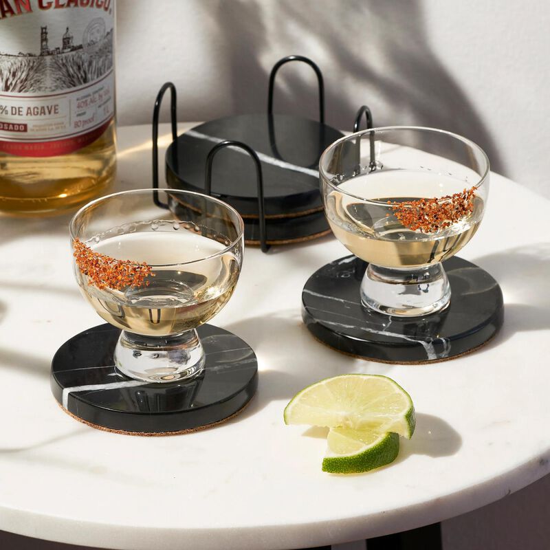 Black Marble Coaster Set by Viski® image number 3